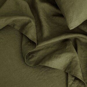 Cultiver European Linen Linen Flat Sheet with Border & Fitted Sheet Forest King